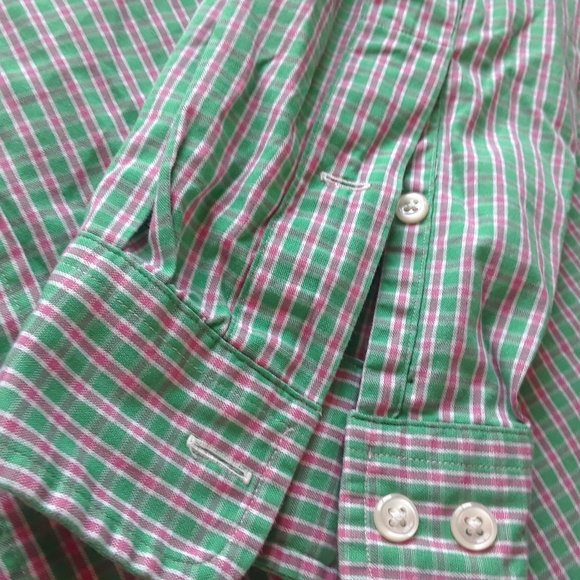 Pink / Green Polo by Ralph Lauren dress shirt - Picture 4 of 8